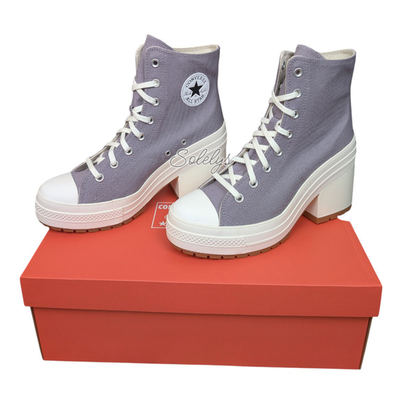 Converse Chuck 70 De Luxe Heel Mauve Stone Grey Purple Platform Sneaker 10.5 - Picture 4 of 9